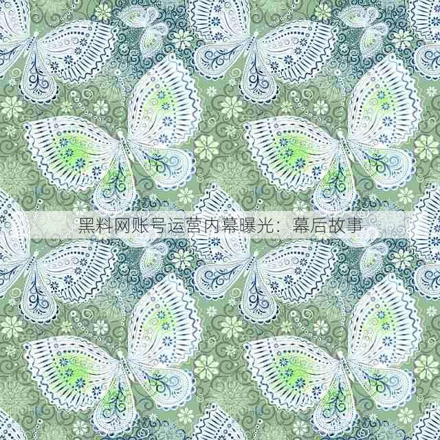 黑料网账号运营内幕曝光：幕后故事