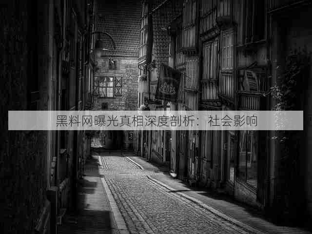 黑料网曝光真相深度剖析:社会影响